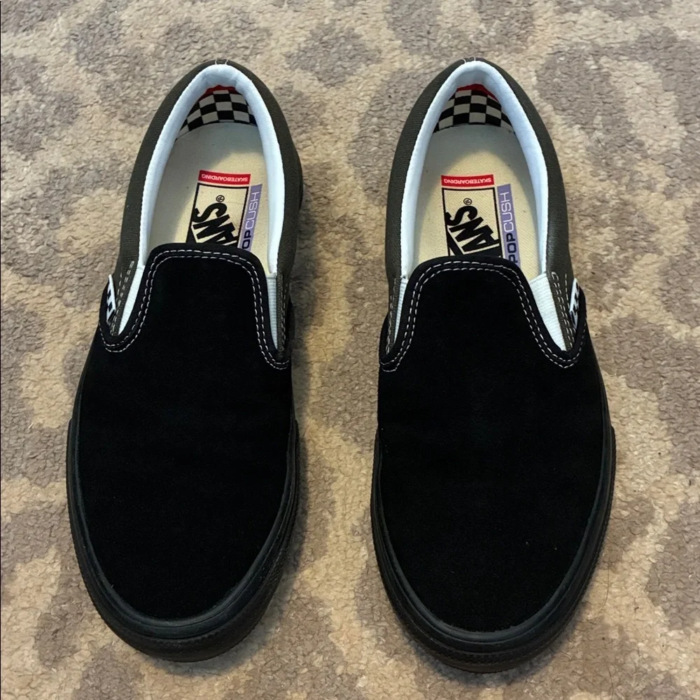 Vans Classic Two Tone Slip On Suede Sneaker Green Black